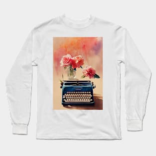 Watercolor typewriter Long Sleeve T-Shirt